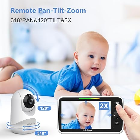 hellobaby best baby monitor - HelloBaby HB6250Plus Baby Monitor, 6" Screen, VOX, PTZ, Night Vision, No WiFi  