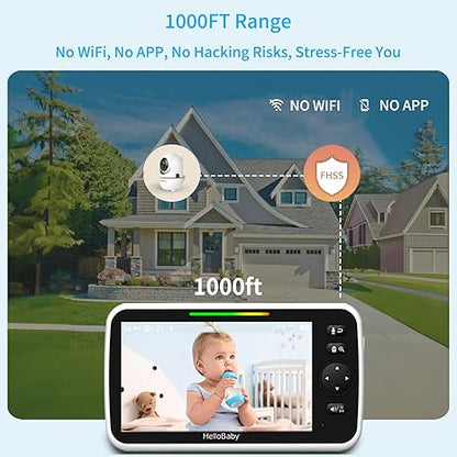 HelloBaby 6" Video Baby Monitor with 1 Camera HB6550Plus