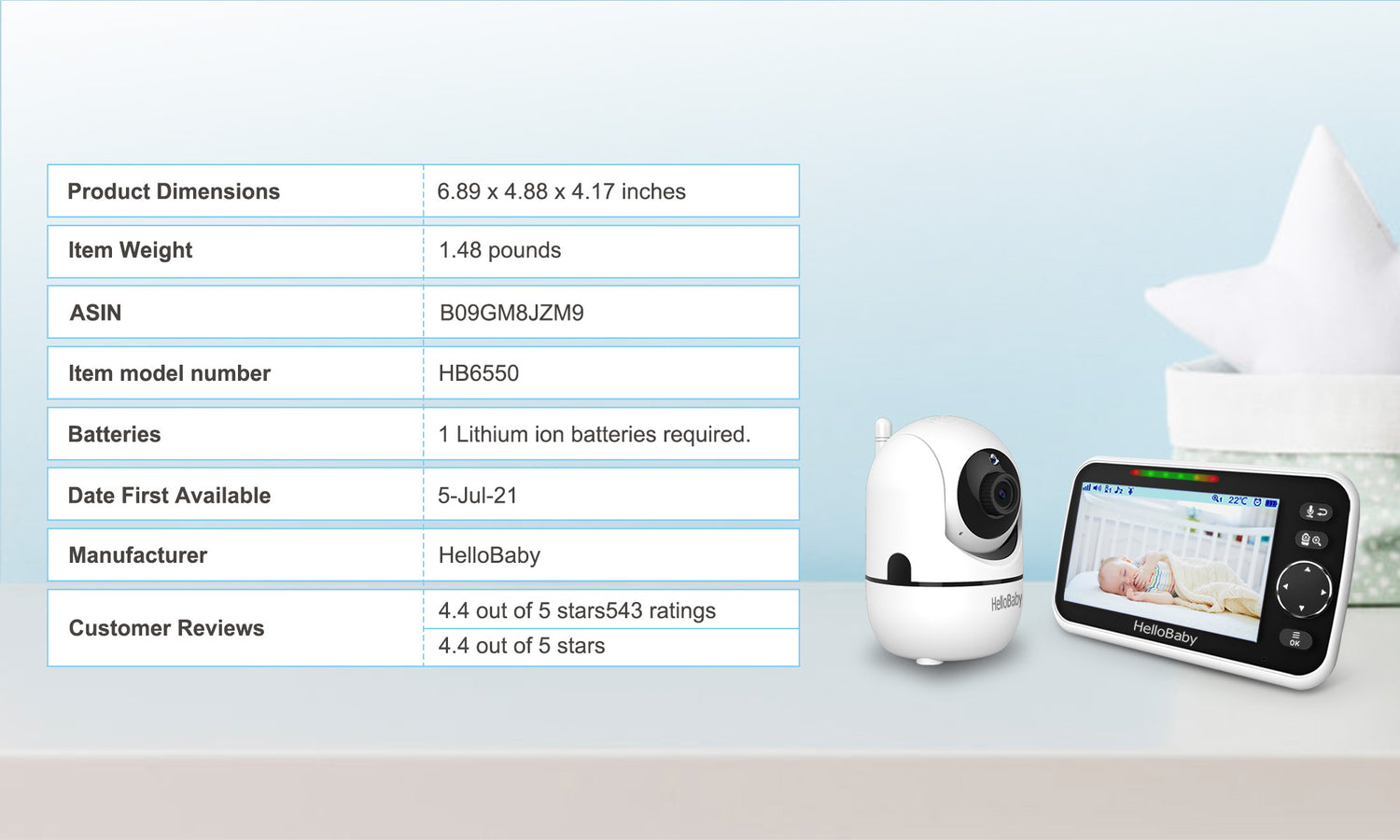HelloBaby baby monitor with no wifi