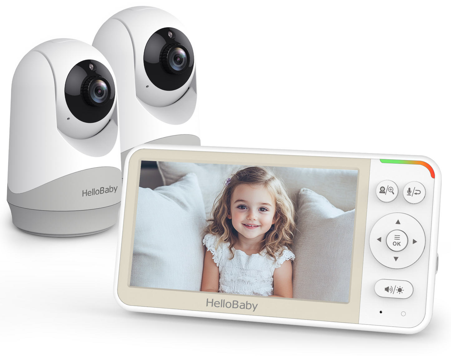 HB6256-2 5.0 Inch Video Baby Monitor with Two Camera