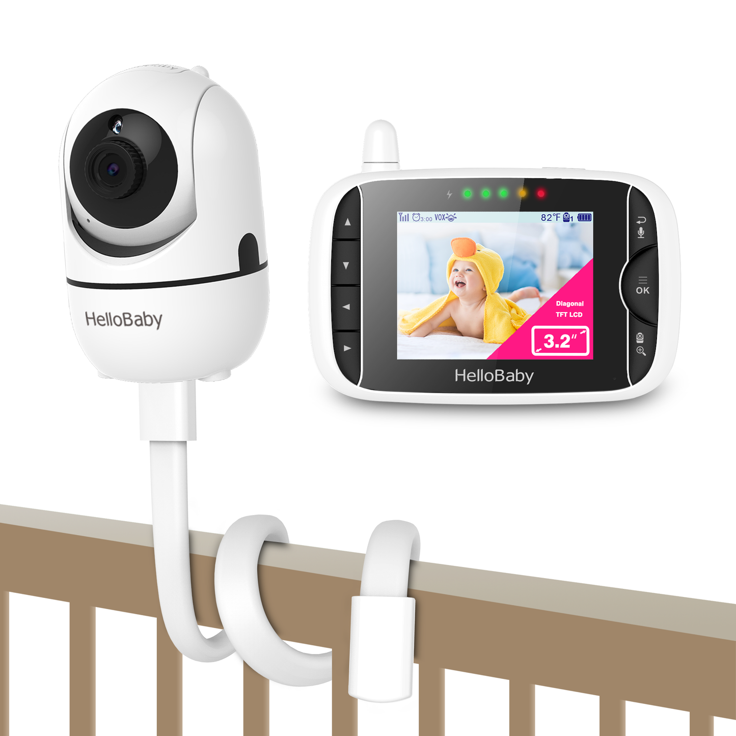 Supporto Baby Monitor Hello Baby - Flessibile E Regolabile Per Lettino, Compatibile Con Modelli HB40, HB65, HB66, HB248 - Foto 6