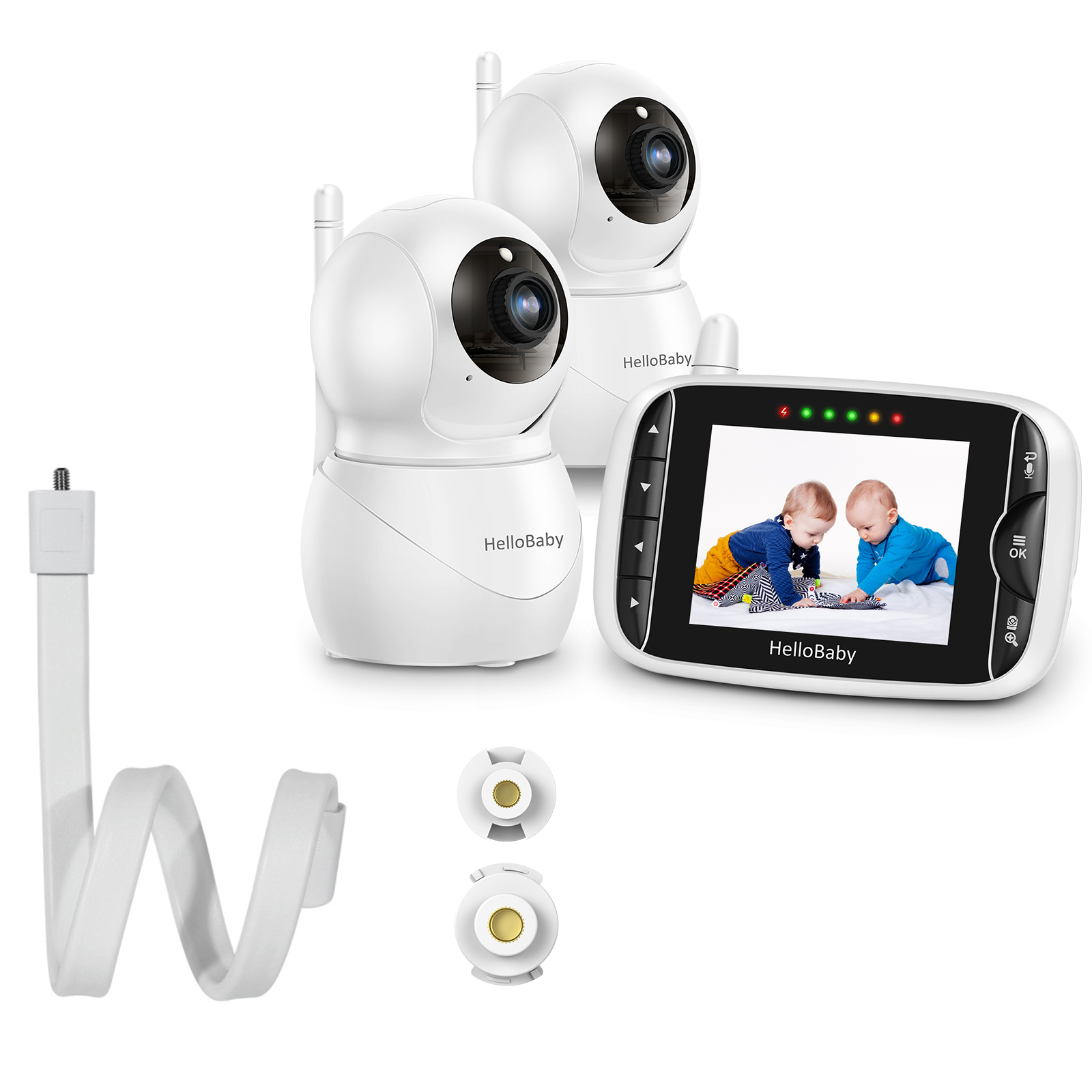 HelloBaby HB66Pro-2 Video Baby Monitor with Cameras, No WiFi, IPS Sc