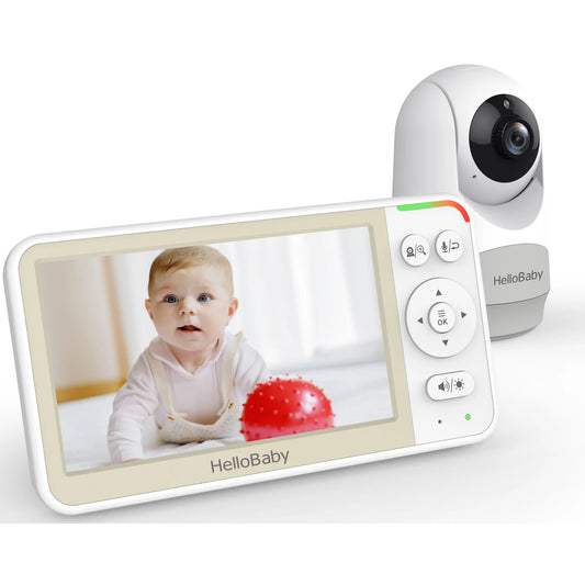 hellobaby best baby monitor - HelloBaby Video Baby Monitor-HB6256 with Remote Pan-Tilt and Zoom, 1000ft Long Range, No WiFi, 5.0" LCD, Night Vision, Lullabies, and Two-Way Audio  