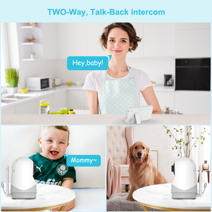 HB6256-2 5.0 Inch Video Baby Monitor with Two Camera