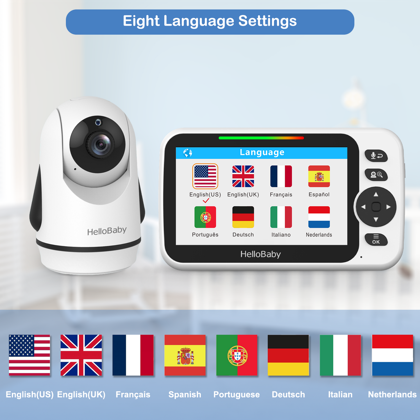 HB6352 5.0” Video Baby Monitor