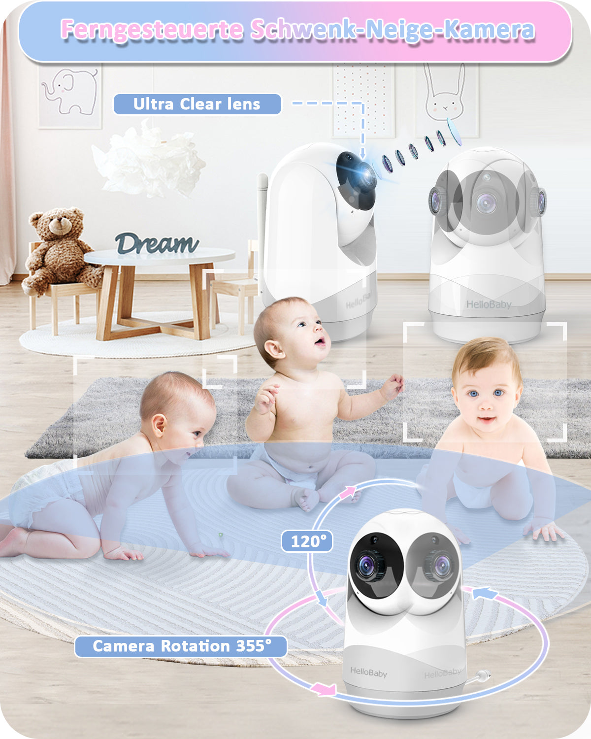 hellobaby best baby monitor - HelloBaby Monitor with 29Hour Battery Life and 4" IPS Screen, No WiFi, Video Baby Monitor with Camera and Audio 1000ft Long Rang Auto Night Vision 2 Way Audio Temperature VOX Mode for Baby Pet Eldly  