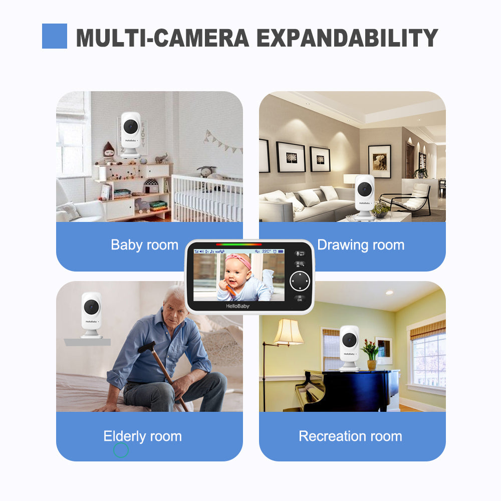 hellobaby best baby monitor - HelloBaby monitor HB50 | Video Baby Monitor with Camera and Audio  