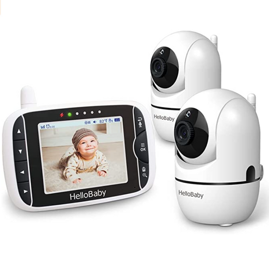 Monitor HelloBaby con cámara y audio, pantalla LCD, vídeo, monitor para  bebés sin WiFi, visión nocturna por infrarrojos, canción de cuna con  pantalla de temperatura, audio bidireccional y modo VOX (HB66)