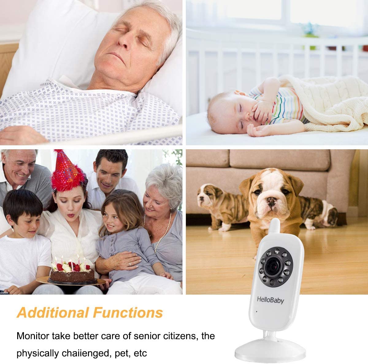 hellobaby best baby monitor - HelloBaby Monitor HB24 | Wireless Video Baby Monitor with Camera  