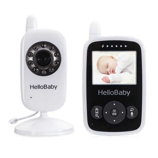 Babyphone Camera, HelloBaby HB65 Bébé Moniteur Vidéo,Écran de 3,2 pouces,  angles de vue à 360 degrés, caméra bébé à distance Pan-Tilt-Zoom, vision  nocturne, fonction interphone, capteur de température