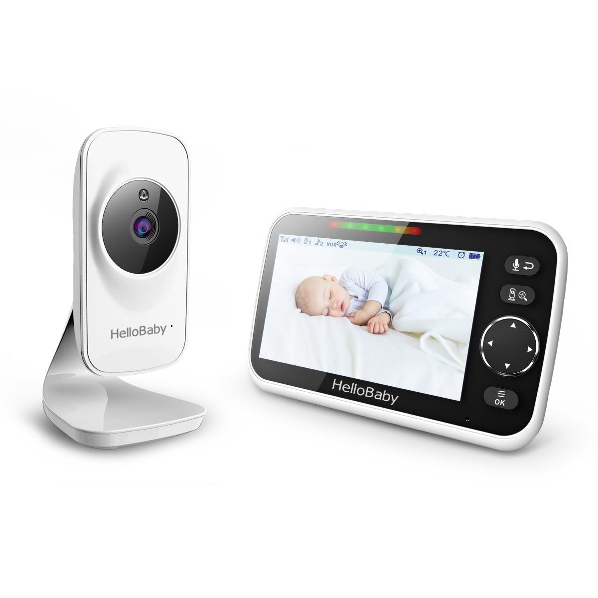 hellobaby best baby monitor - HelloBaby monitor HB50 | Video Baby Monitor with Camera and Audio  