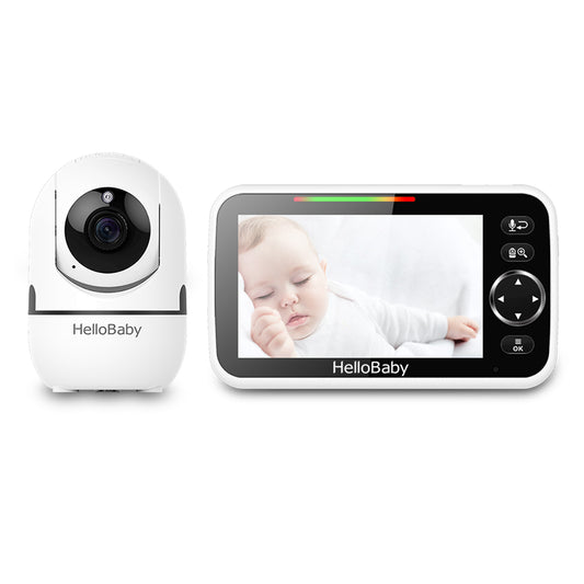 HelloBaby HB6146 Baby Monitor with 30-Hour Battery, 4.3 Large Split-Screen  Video Baby Monitor with Camera and Audio, Remote Pan/Tilt/Zoom Camera