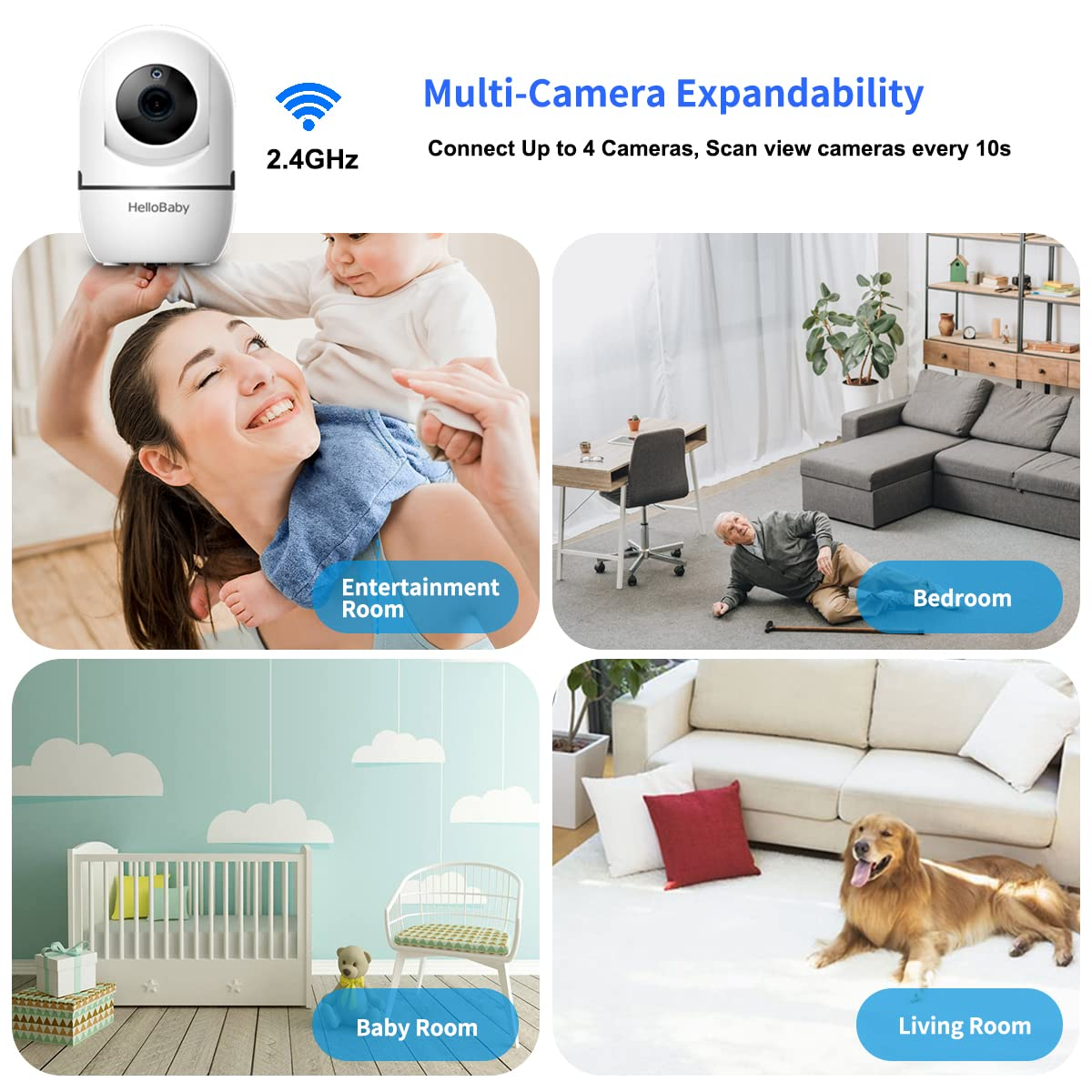 Baby Extra Camera, Baby Unit Add-on Camera Compatible With Hb65 And Hb248,  Not Compatible With Hb66 Hb32 Video Baby Monitor (meili)