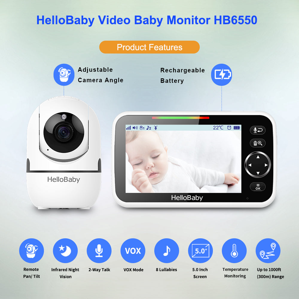 HelloBaby monitor HB6550 | Video Baby Monitor with Camera